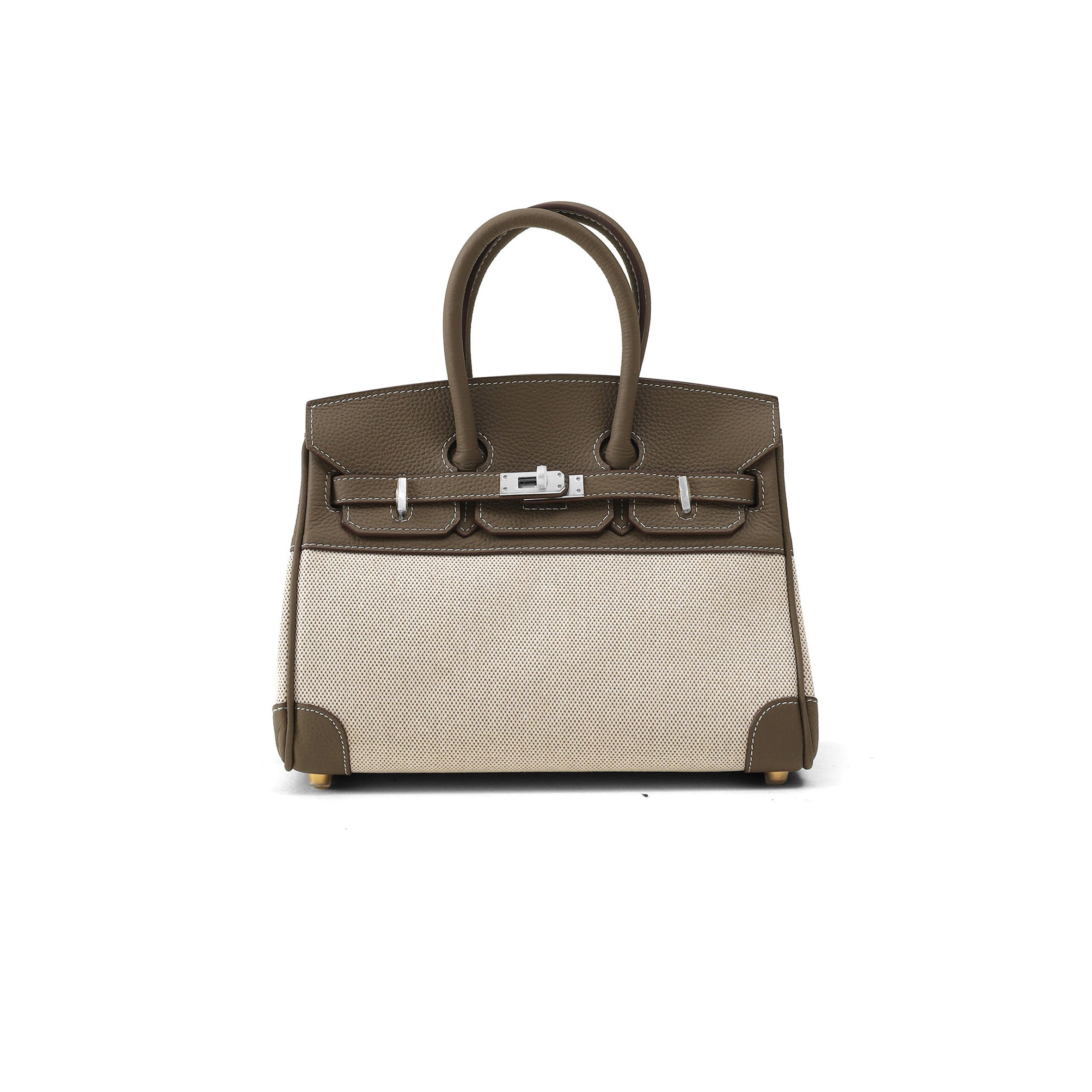 H**mes master birkin 30 swift canvas elephant grey silver buckle h082686ckad (30*23*15cm)